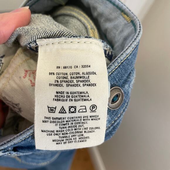 Anthropologie Holding Horses Straight Leg Jeans Distressed Stitch Details 28 - Picture 5 of 6